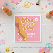 Vijf is een vibe, groovy retro verjaardag