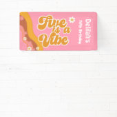 Vijf is een  vibe, groovy retro verjaardag spandoek (Insitu)