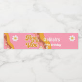 Vijf is een  vibe, groovy retro verjaardag waterfles etiket (Enkel label)