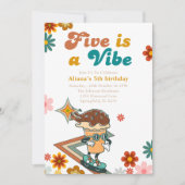 Vijf is een Vibe groovy skateboard 5e verjaardag Kaart (Voorkant)