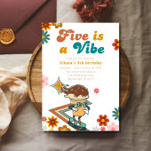Vijf is een Vibe groovy skateboard 5e verjaardag Kaart