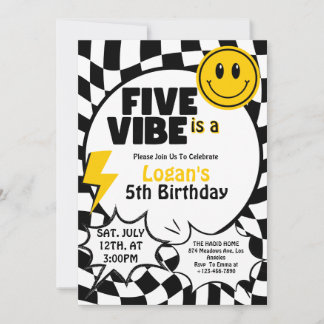 Vijf is een vibe | Jongens 5e Retro Verjaardagsfee Kaart
