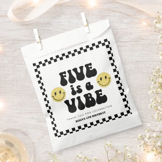 Vijf is een Vibe | Jongens Gelukkig Gezicht 5e Ver Bedankzakje (Geknipt)