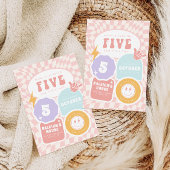 Vijf is een vibe | Meisjes 5e Retro Skater Verjaar Kaart