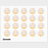 Vijf is een Vibe pastel Retro Sunshine daisy boho Ronde Sticker (Vel)