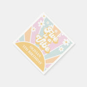 Vijf is een Vibe pastel Retro Sunshine daisy boho Servet (Hoek)