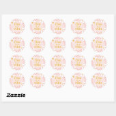 Vijf is een Vibe Pink Daisy Checker Ronde Sticker (Vel)