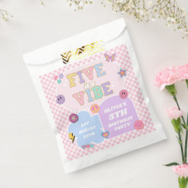 Vijf is een vibe preppy patch 5e verjaardagsfeestj bedankzakje