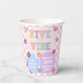 Vijf is een vibe preppy patch 5e verjaardagsfeestj papieren bekers