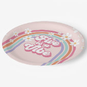 Vijf is een Vibe Rainbow Pink 5th Verjaardag Papieren Bordje (Gekanteld)