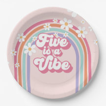 Vijf is een Vibe Regenboog Roze 5e Verjaardag