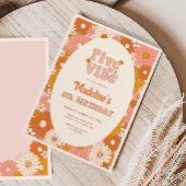 Vijf is een Vibe Retro Daisy Meisje 5e Verjaardag Kaart