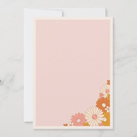 Vijf is een Vibe Retro Daisy Meisje 5e Verjaardag Kaart (Achterkant)