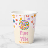 Vijf is een Vibe Retro Disco Ball 5e Verjaardagsfe Papieren Bekers (Achterkant)