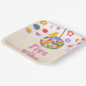 Vijf is een Vibe Retro Disco Ball 5e Verjaardagsfe Papieren Bordje (Gebogen)