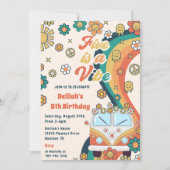 Vijf is een Vibe Retro Floral 5e verjaardagsfeestj Kaart (Voorkant)