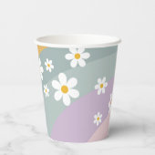 Vijf is een Vibe Retro Rainbow Paper Cups Papieren Bekers (Achterkant)