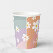 Vijf is een Vibe Retro Rainbow Paper Cups Papieren Bekers (Rechts)