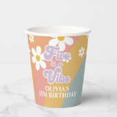 Vijf is een Vibe Retro Rainbow Paper Cups Papieren Bekers (Voorkant)