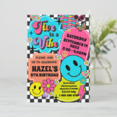 Vijf is een Vibe Retro Smile Groovy verjaardagsfee Kaart (Staand voorkant)