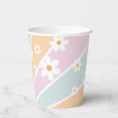 Vijf is een Vibe Retro Sunshine pastel Birthday Papieren Bekers (Achterkant)