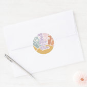 Vijf is een Vibe Retro Sunshine Rainbow Daisy Ronde Sticker (Envelop)