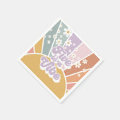 Vijf is een Vibe Retro Sunshine Rainbow Daisy Servet (Hoek)