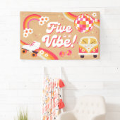 Vijf is een Vibe Retro verjaardagsbanner Spandoek (Insitu)
