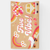 Vijf is een Vibe Retro verjaardagsbanner Spandoek (Verticaal)