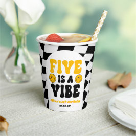 Vijf Is Een Vibe Retro Vijfde 5e Verjaardagsfeestj Papieren Bekers