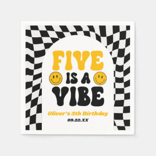 Vijf Is Een Vibe Retro Vijfde 5e Verjaardagsfeestj Servet