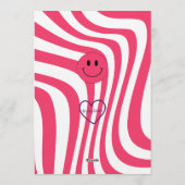 Vijf is een Vibe, roze retro 5e verjaardag Kaart (Achterkant)