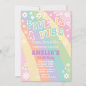 Vijf is een vibe verjaardag uitnodiging (Voorkant)