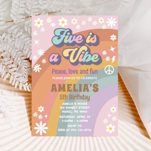 Vijf is een vibe verjaardag uitnodiging