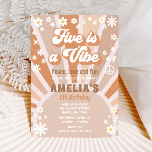 Vijf is een vibe verjaardag uitnodiging