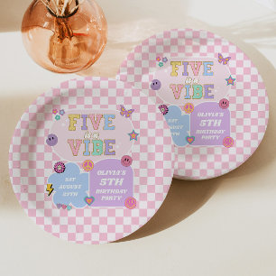 Vijf Is Een Vibe Voorbereidende Patch 5e Verjaarda Papieren Bordje