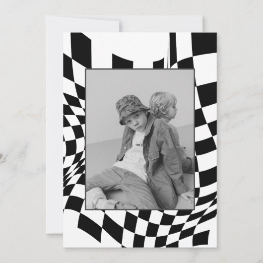 Vijf is een Vibe Zwart Retro Jongens 5e Verjaardag Kaart (Achterkant)