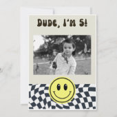 Vijf is Vibe | Jongens Happy Face Kinder 5e Verjaa Kaart (Achterkant)