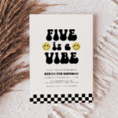 Vijf is Vibe | Jongens Happy Face Kinder 5e Verjaa Kaart