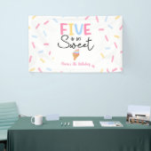 Vijf is zo lief ijs 5e verjaardag feest spandoek (Beurs)