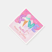 vijf is zo zoet Roze Bevroren Servet (Hoek)