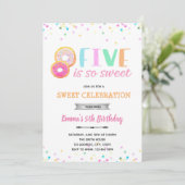 Vijf is zo zoete ijsje-uitnodiging kaart (Staand voorkant)