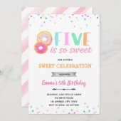 Vijf is zo zoete ijsje-uitnodiging kaart (Voorkant / Achterkant)