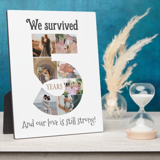Vijf jaar bruiloft Jubileum Fotoplaat (Zijkant)