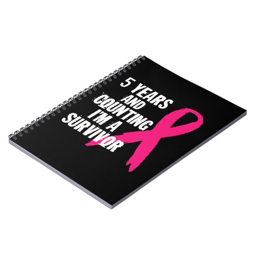 Vijf jaar en ik ben een overlevende borstkanker notitieboek (Linkerzijde)