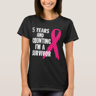 Vijf jaar en ik ben een overlevende borstkanker t-shirt