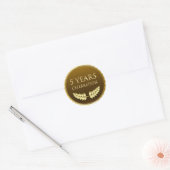 Vijf Jaar Jubileum Goud Ronde Sticker (Envelop)