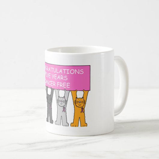 Vijf jaar kankervrij Jubileum Koffiemok (Voorkant rechts)