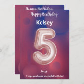 Vijf jaar oude Happy Birthday-kaart (Voorkant / Achterkant)