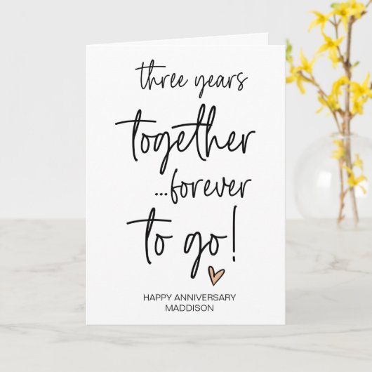 Vijf jaar samen bruiloft Jubileum man Kaart (Gele Bloem)